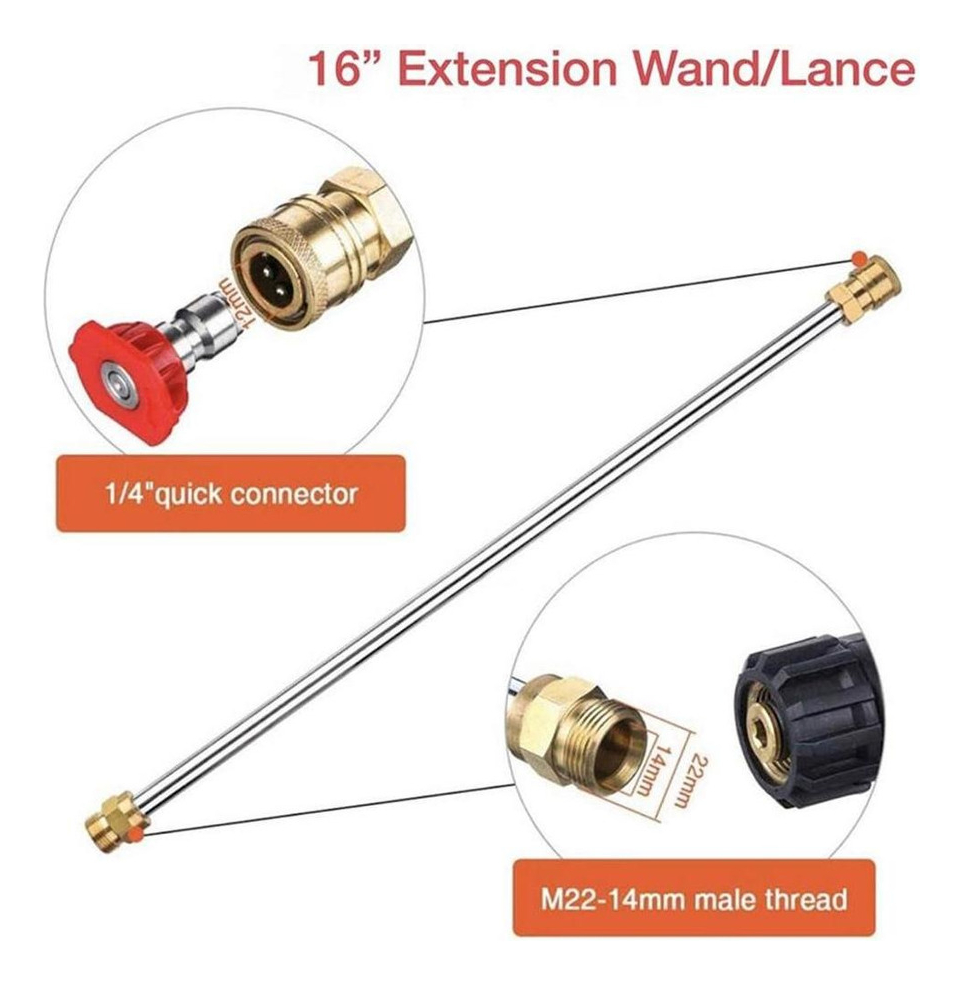 Pacote De 5 Bicos De Lavadora De Pressão Com Extensão - Imagem 5