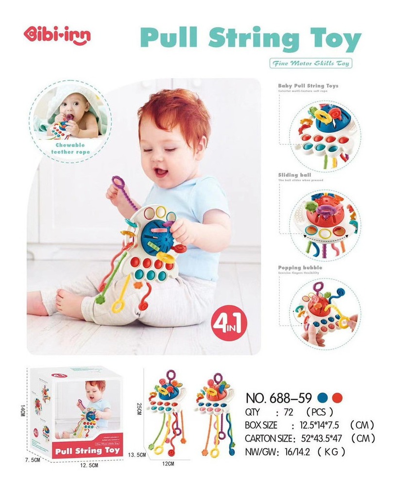 Brinquedo Sensorial Para Bebê Com Cordão De Mão Divertido 4 - Imagem 2