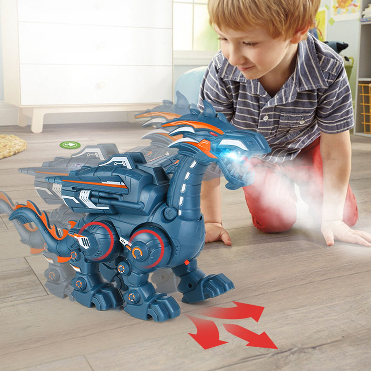 Andando Elétricos Crianças Dragão Brinquedos Robô Azul - Imagem 10