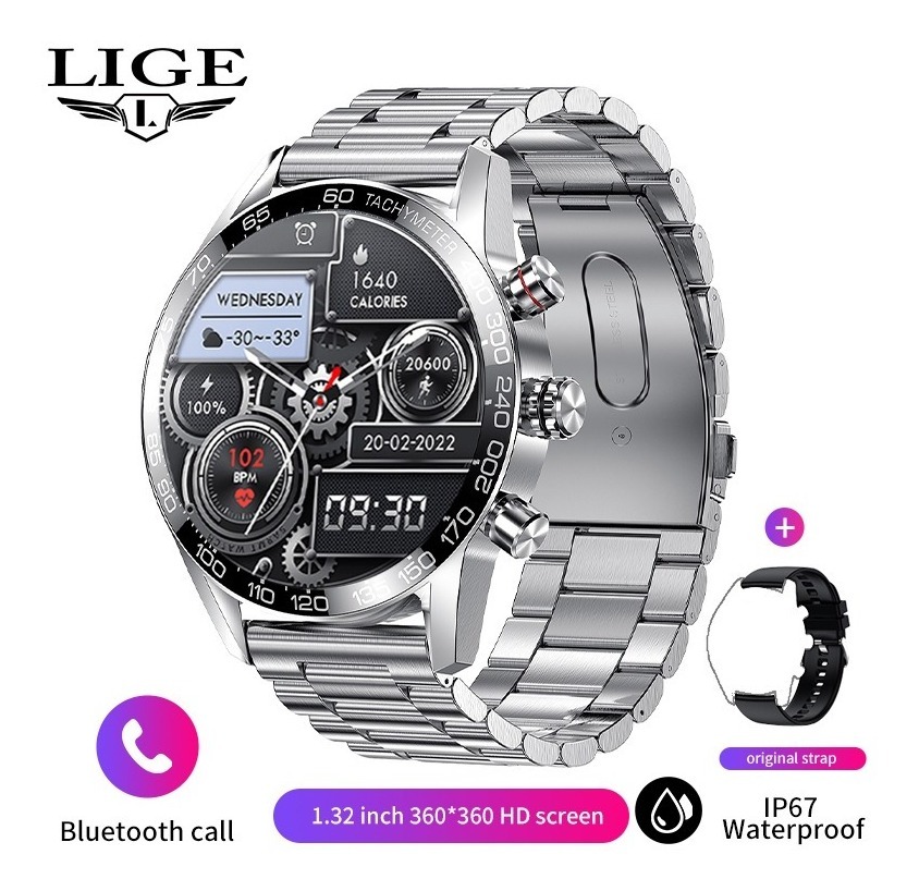 Smartwatch Masculino Esportivo À Prova D'água Bluetooth Lige - Imagem 8