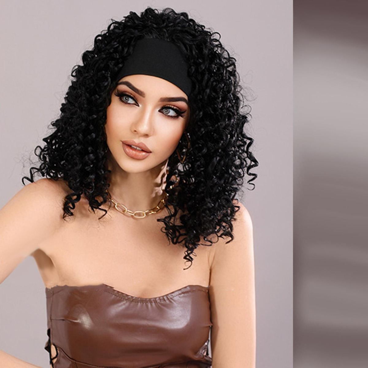 Peruca Preto Branco Mulheres Perucas Rede De 46-55cm - Imagem 7