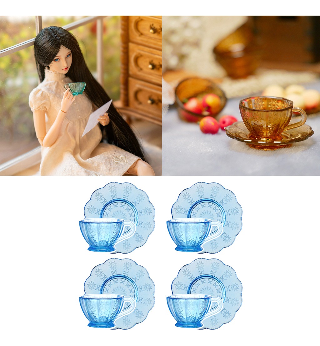 8 Unidades 1:12 Dollhouse Miniatures Tea Chá Set Copos De Ág - Imagem 17