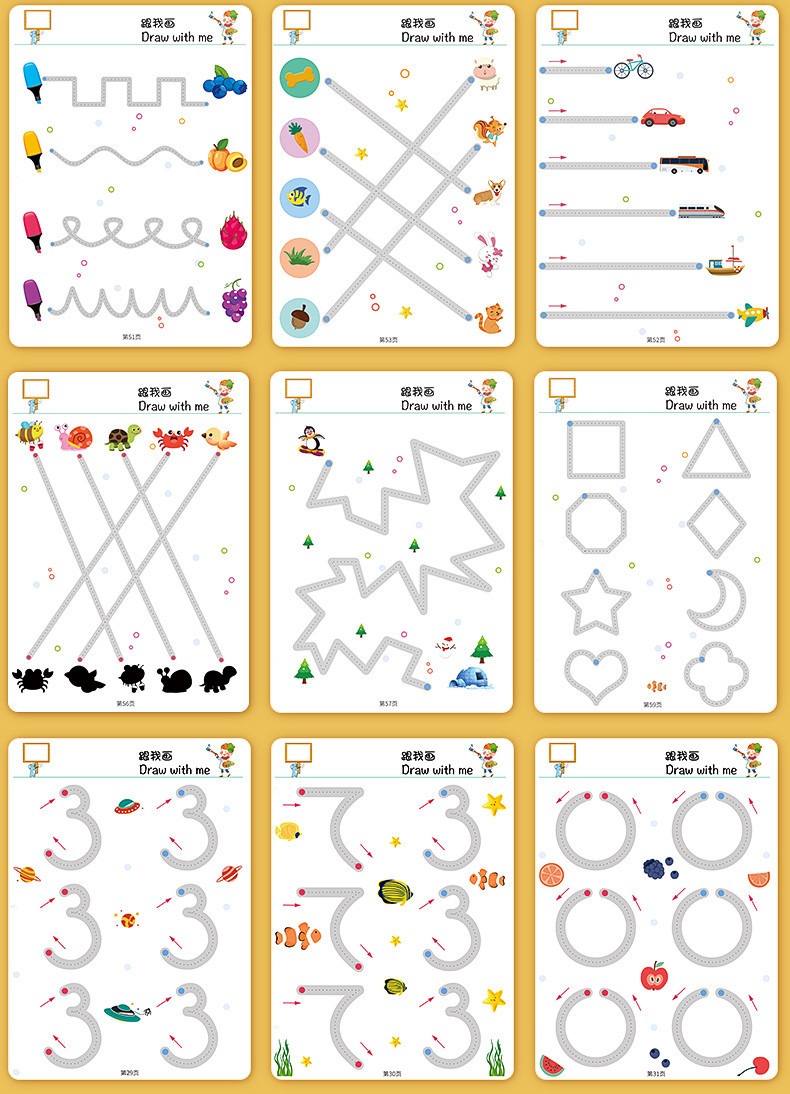 Conjunto De Cadernos Reutilizáveis Para Crianças Montessori - Imagem 6