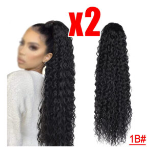 2pcs 60cm Curvado Rabo Peruca Fibra Longa Peruca Encaracolad