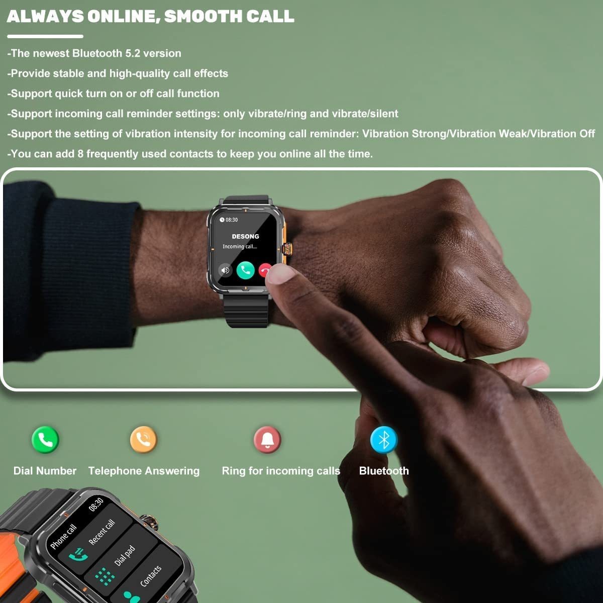 Smartwatch (recebimento/discagem De Chamadas) Relóg - Imagem 11