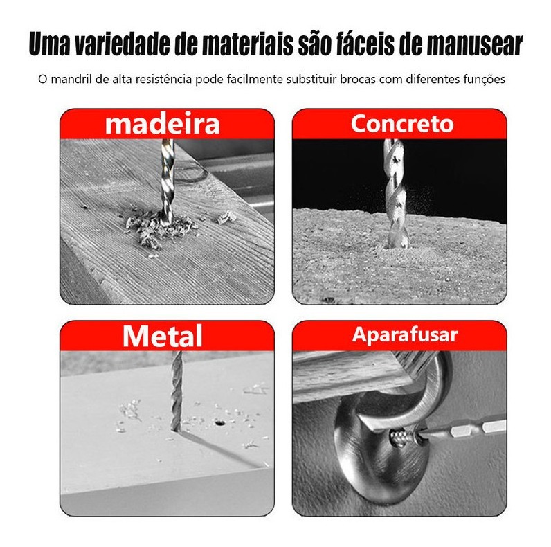 Caixa De Ferramentas Completa Furadeira 2 Bateria 21v-v - Imagem 4