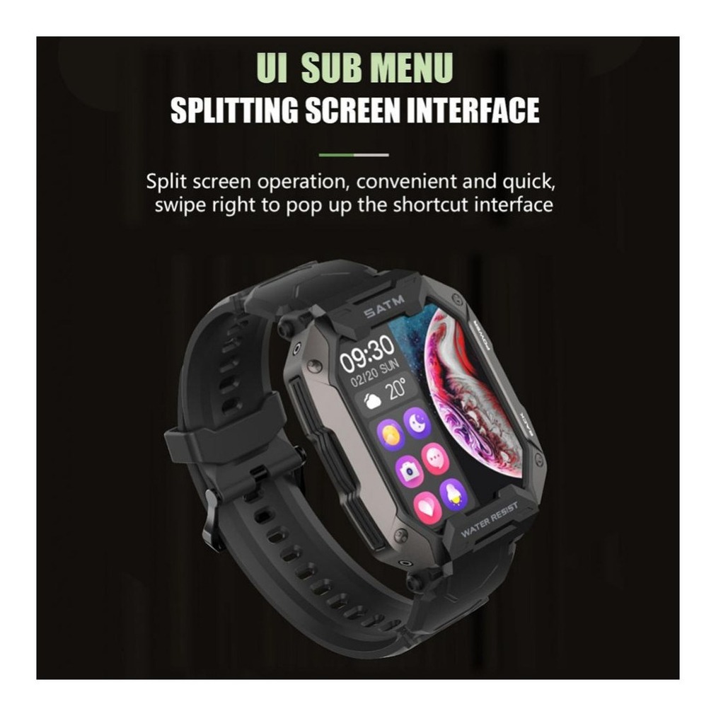 Smartwatch Militar C20 Anti-choque À Prova D'água 50m - Imagem 4