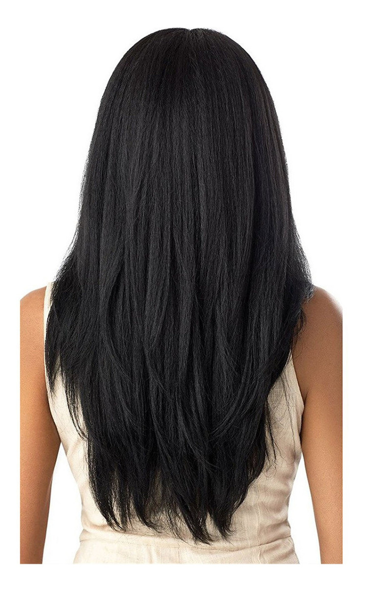 Peruca, Cabelo Médio, Cabelo Liso, Feminino, Preto, Gradient - Imagem 5