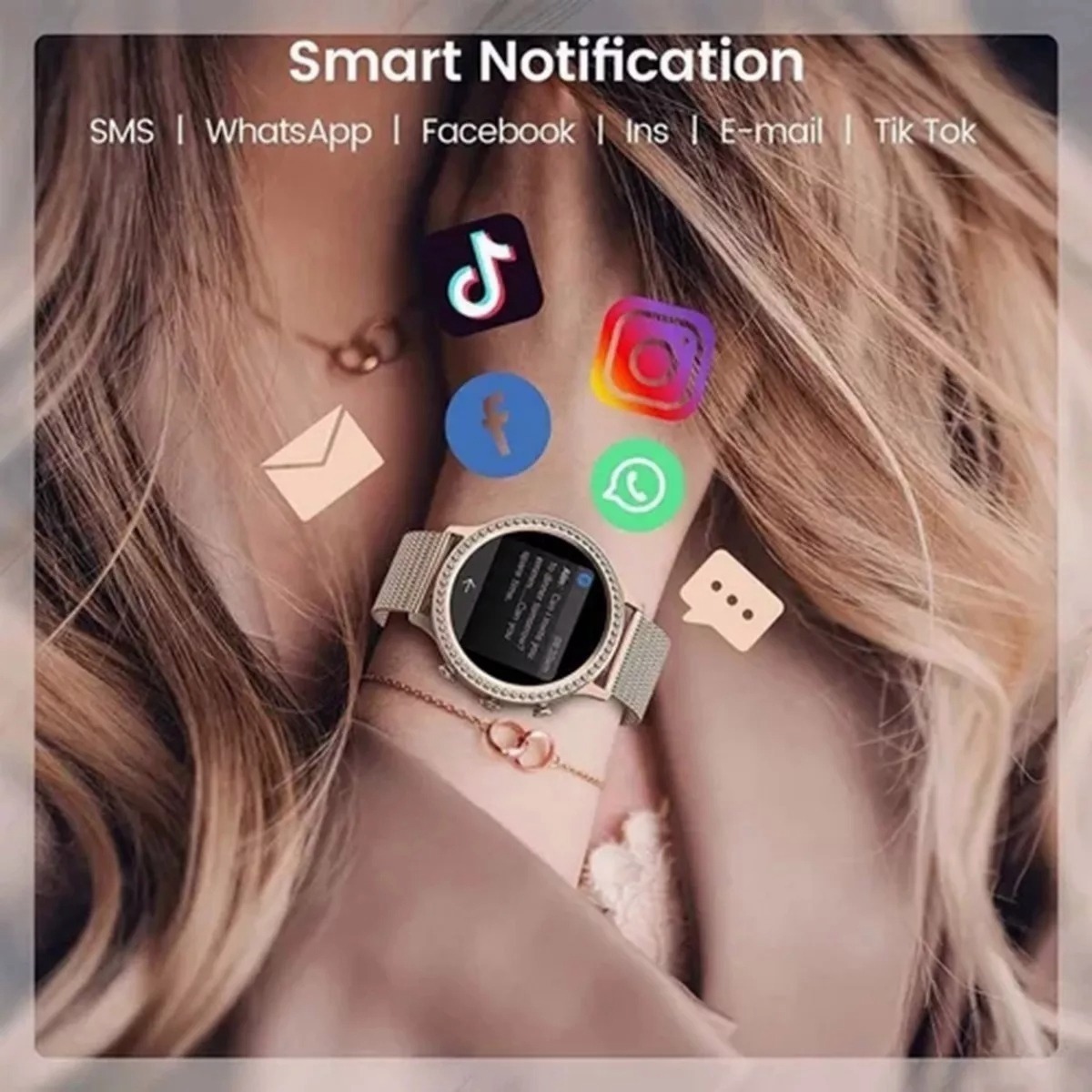 Para Xiaomi Huawei Smartwatch Ladies Sports Blu - Imagem 18