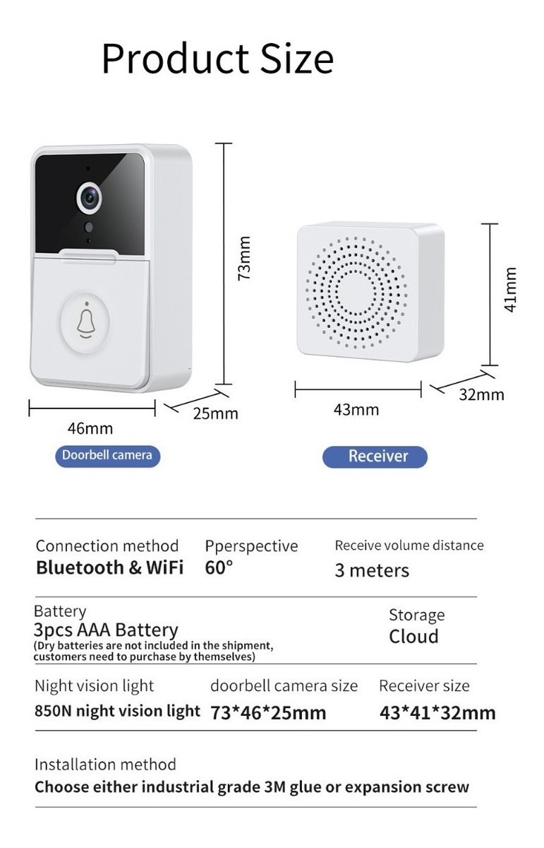 Campainha Com Câmera Wifi S Fio Inteligente Interfone D Áudi - Imagem 7