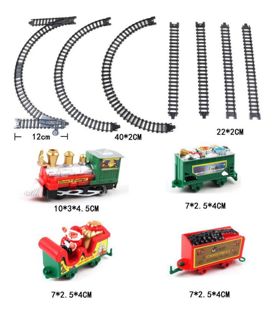 11 Tracks Trem Xmas Pcs Elétrica Ajuste Com Carro De Santa - Imagem 3