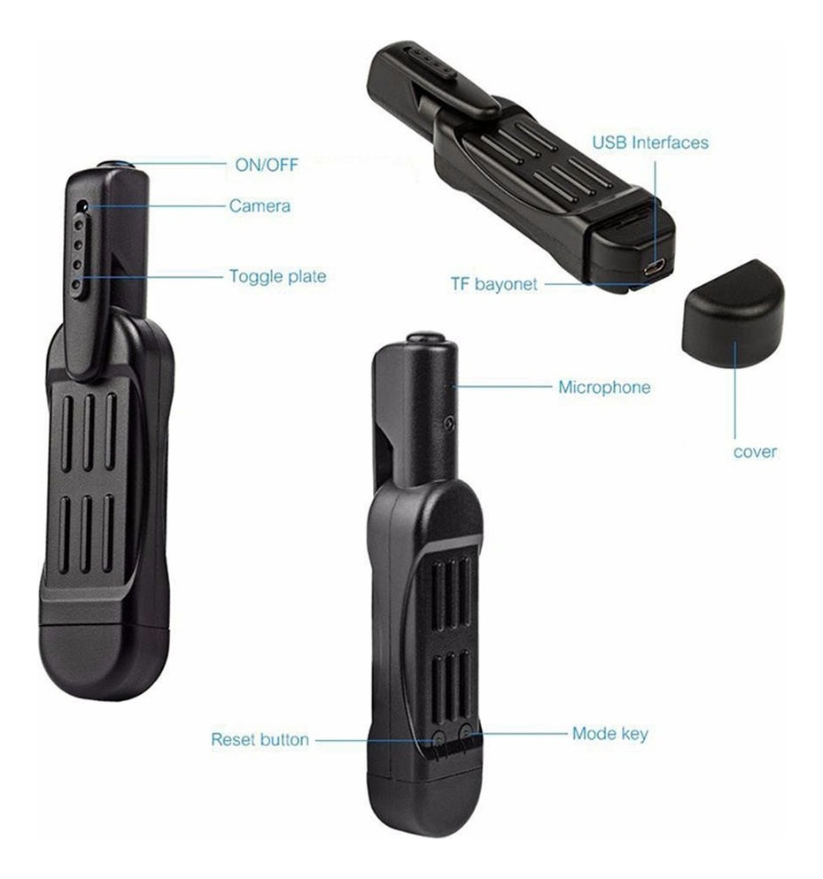 Gravador De Vídeo Mini Spy Hidden Pocket Clip Pocket - Imagem 9
