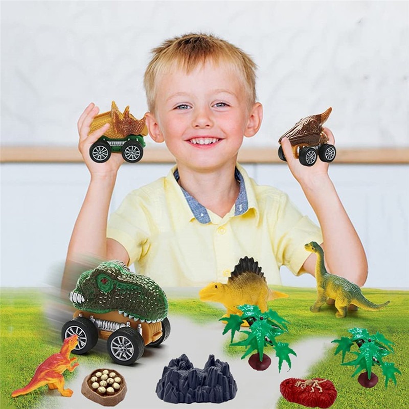 Caminhão De Brinquedo Do Dinossauro Dos Miúdos Com Luzes E S - Imagem 7