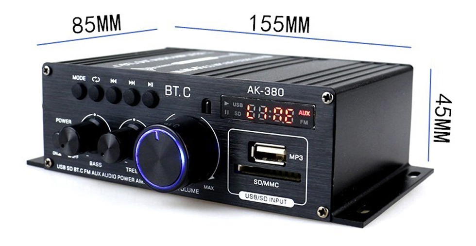 Ak380 40w+40w Mini Amplificador De Potência De Áudio Som Por - Imagem 5