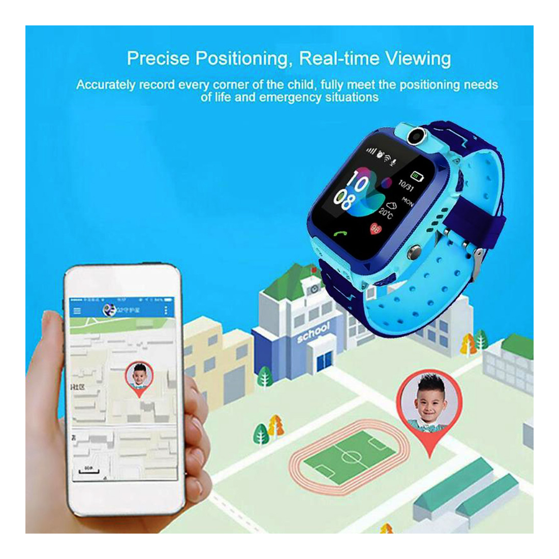Smartwatch Infantil À Prova D'água Posição Do Relóg - Imagem 2