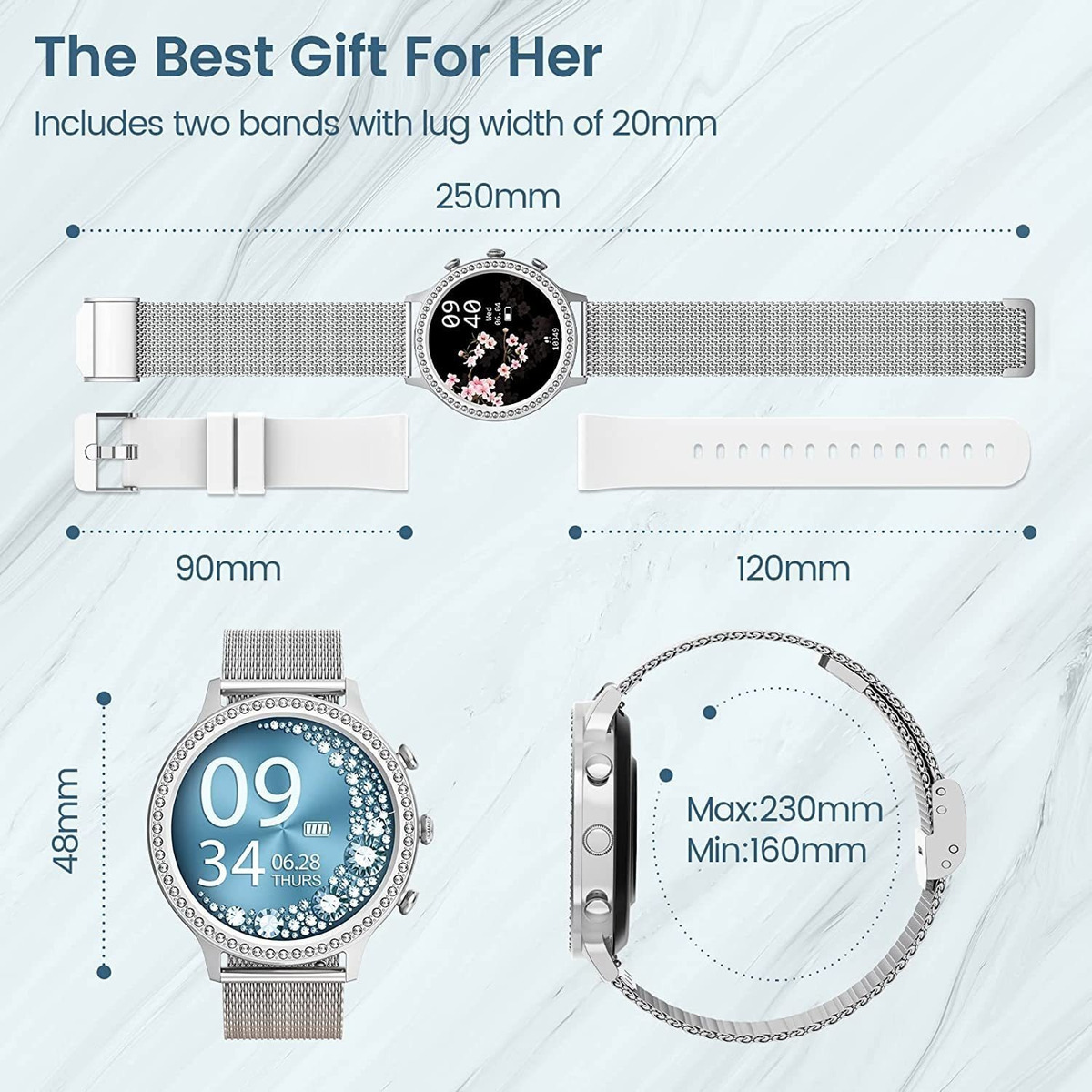 Relógios Inteligentes Para Mulheres Fitness Tracker - Imagem 17