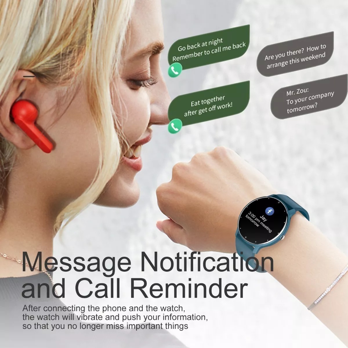 Sport Smart Watch Men Ip68 Relógio Bluetooth Preto À Prova D - Imagem 11