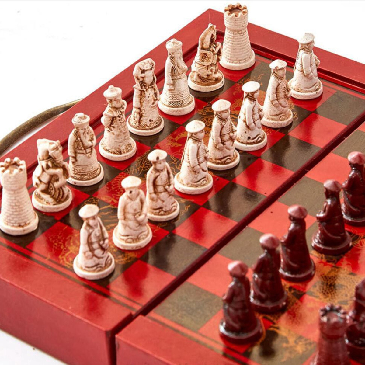 Viagens Xadrez Conjunto Brasil Figuras Antigas Chessman - Imagem 2