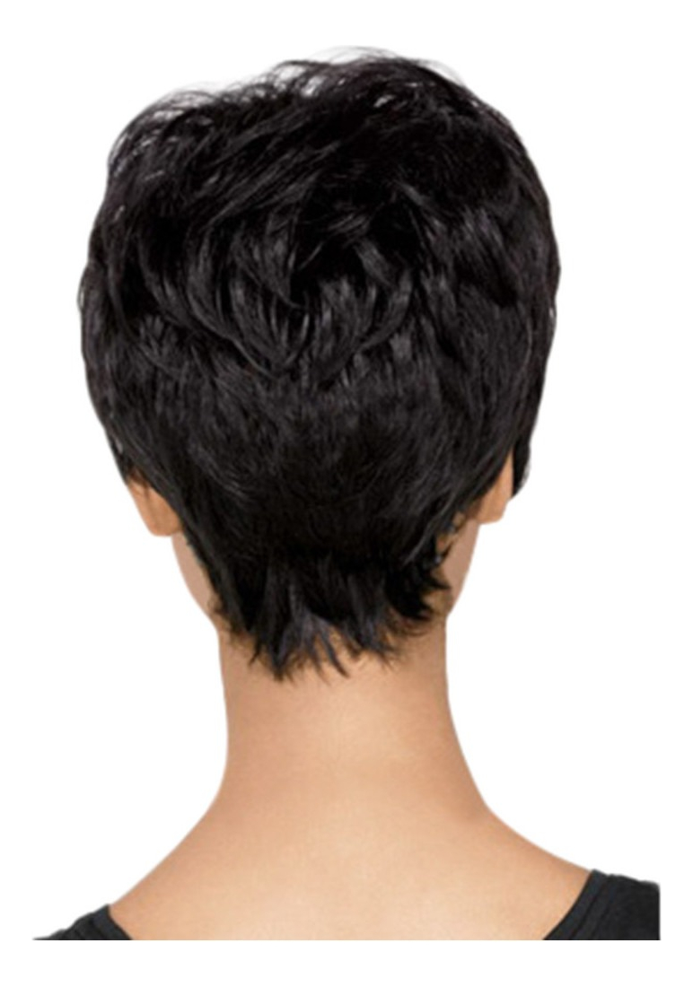 Peruca Sintética Fofa Cabelo Curto Levemente Encaracolado Re - Imagem 3