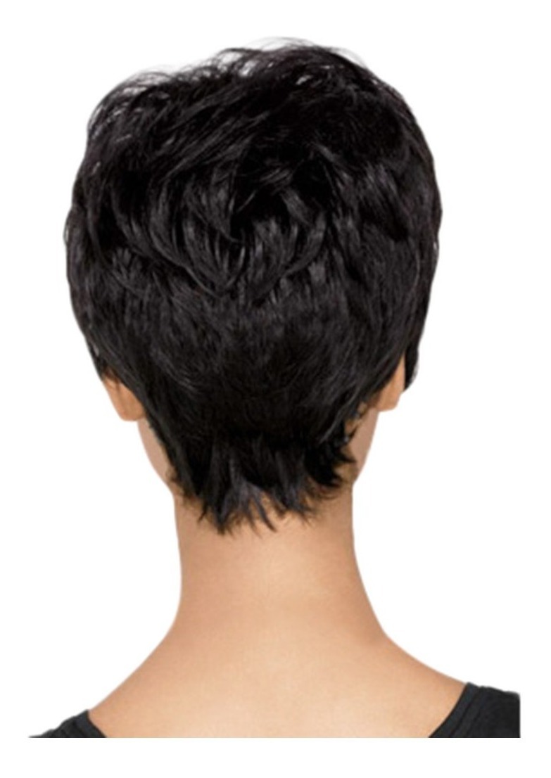 Peruca Sintética Fofa Cabelo Curto Levemente Encaracolado Re - Imagem 3
