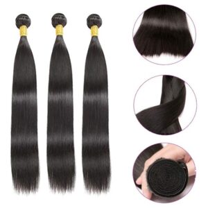 Aplique Cabelo Liso Com Natural Humano Brasileiro 3pcs 50cm