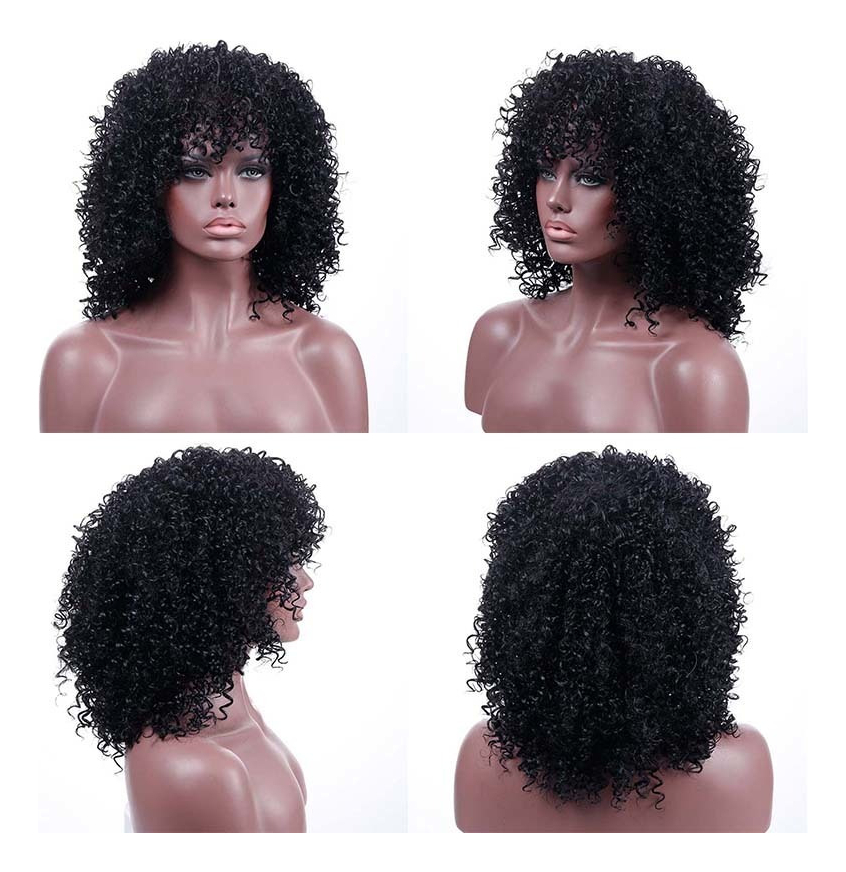 Peruca De Renda Afro Encaracolada Feminina Natural Com Cacho - Imagem 7