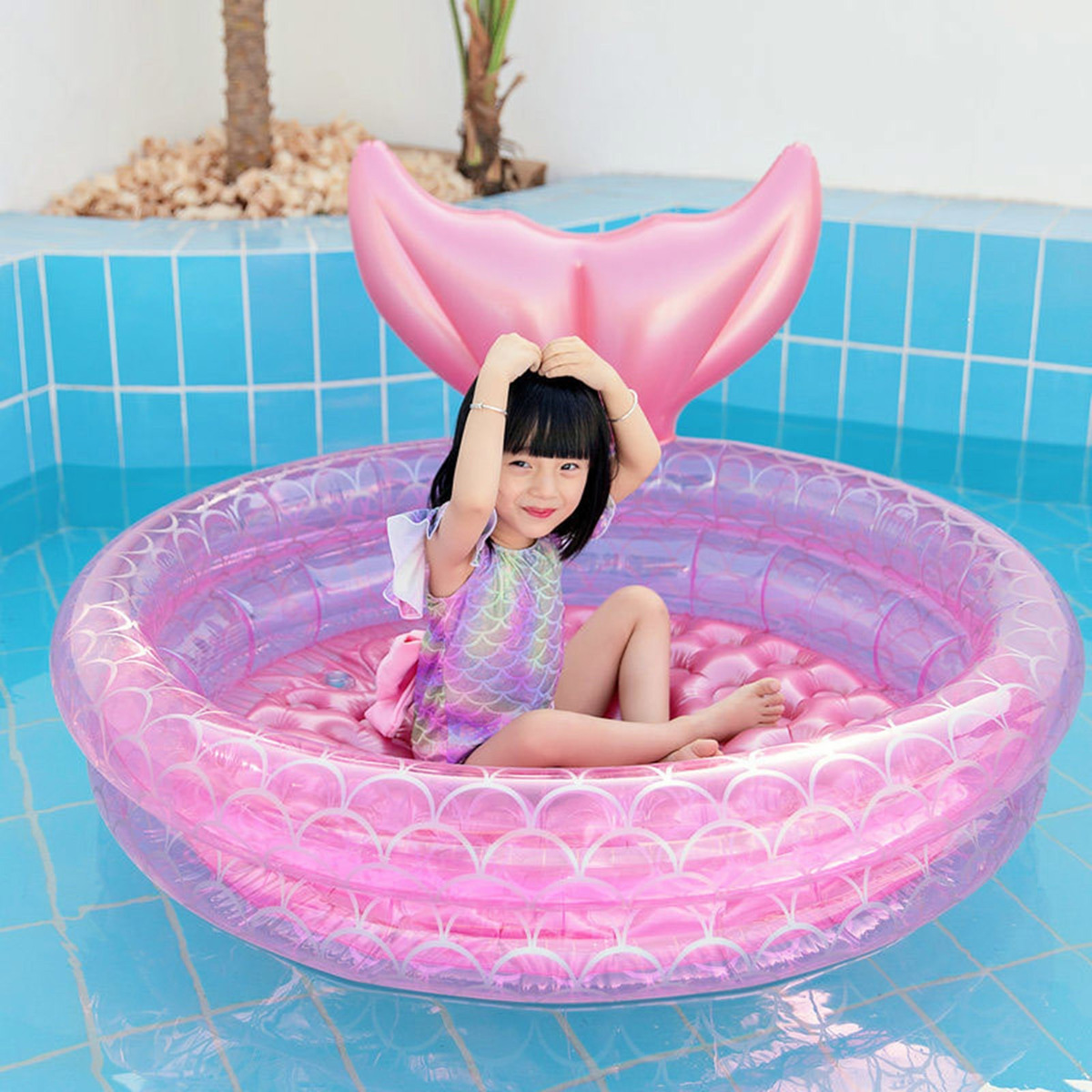 Piscina Doméstica Com Bola De Sereia Para Bebês E 90cm - Imagem 7