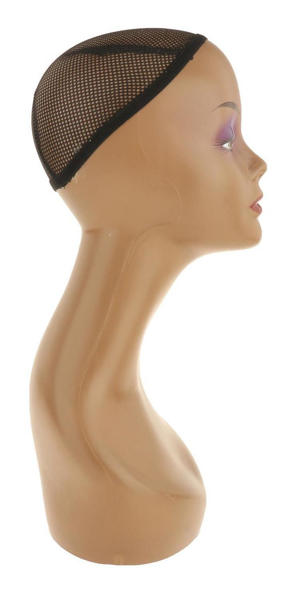 Bust Peruca Cabeça Stand Modelo Chapéus Costura Preta - Imagem 9