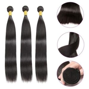 Aplique Cabelo Liso Com Natural Humano Brasileiro 3pcs 50cm