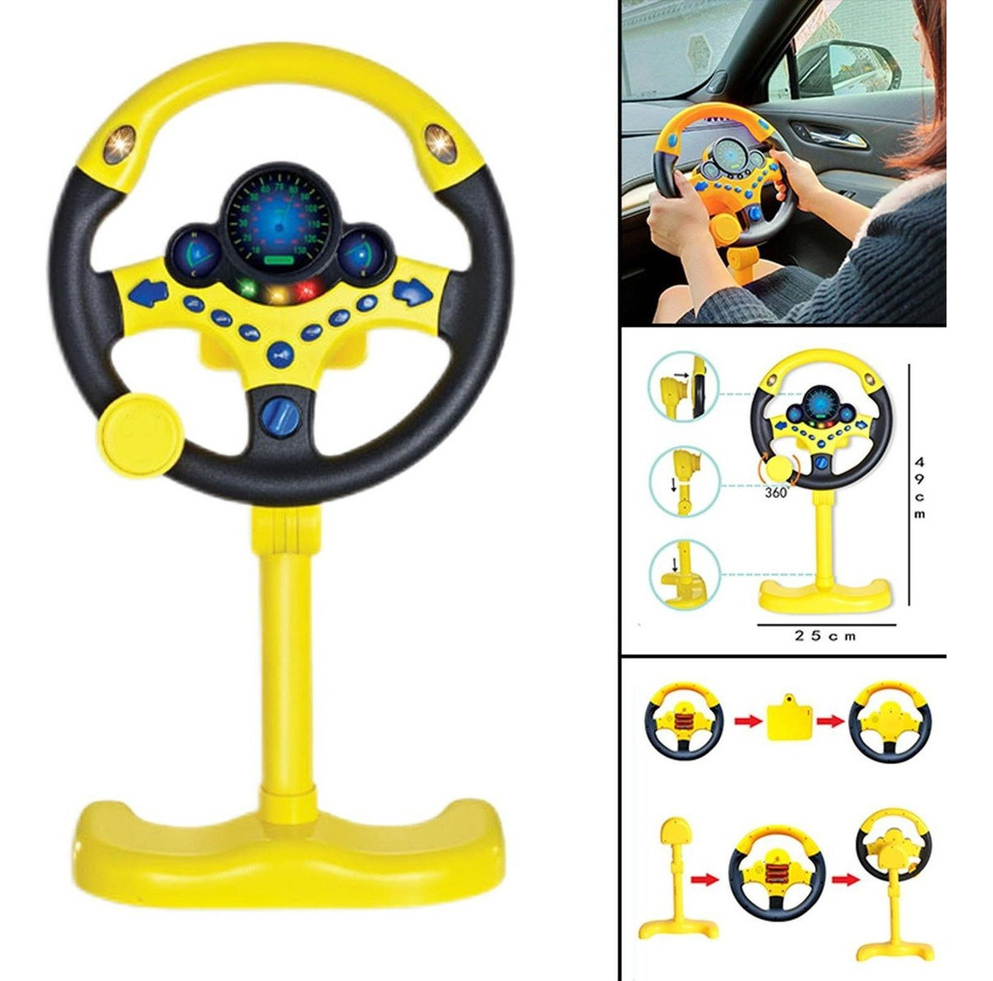 Volante Simulado Para Controle De Direção Infantil Com - Imagem 4