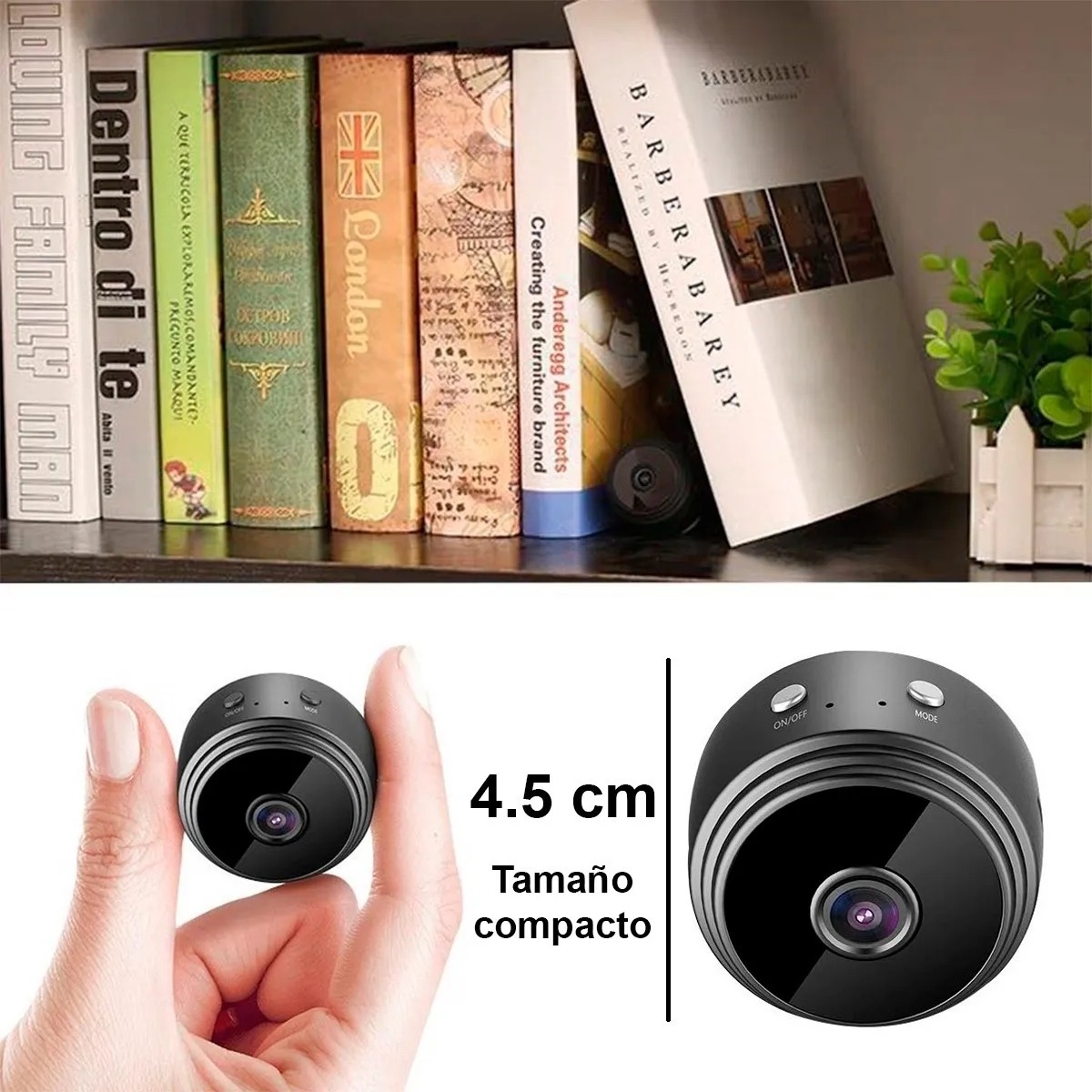 Mini Wifi Câmera Vigilância Cubo Longo Duração Hd 1080p - Imagem 2