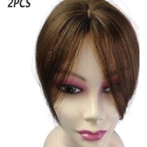 Peruca 2aplique Cabelo Humano Topper Frontal Cast Escuro Fra