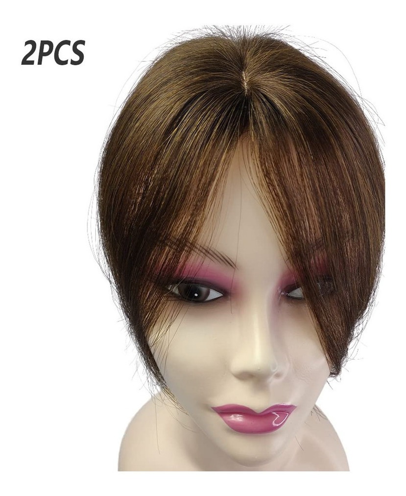 Peruca 2aplique Cabelo Humano Topper Frontal Cast Escuro Fra