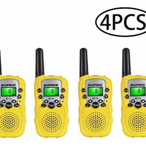 Rádio Walkie Talkie Com Alcance Infantil, 4 Peças, Amarelo