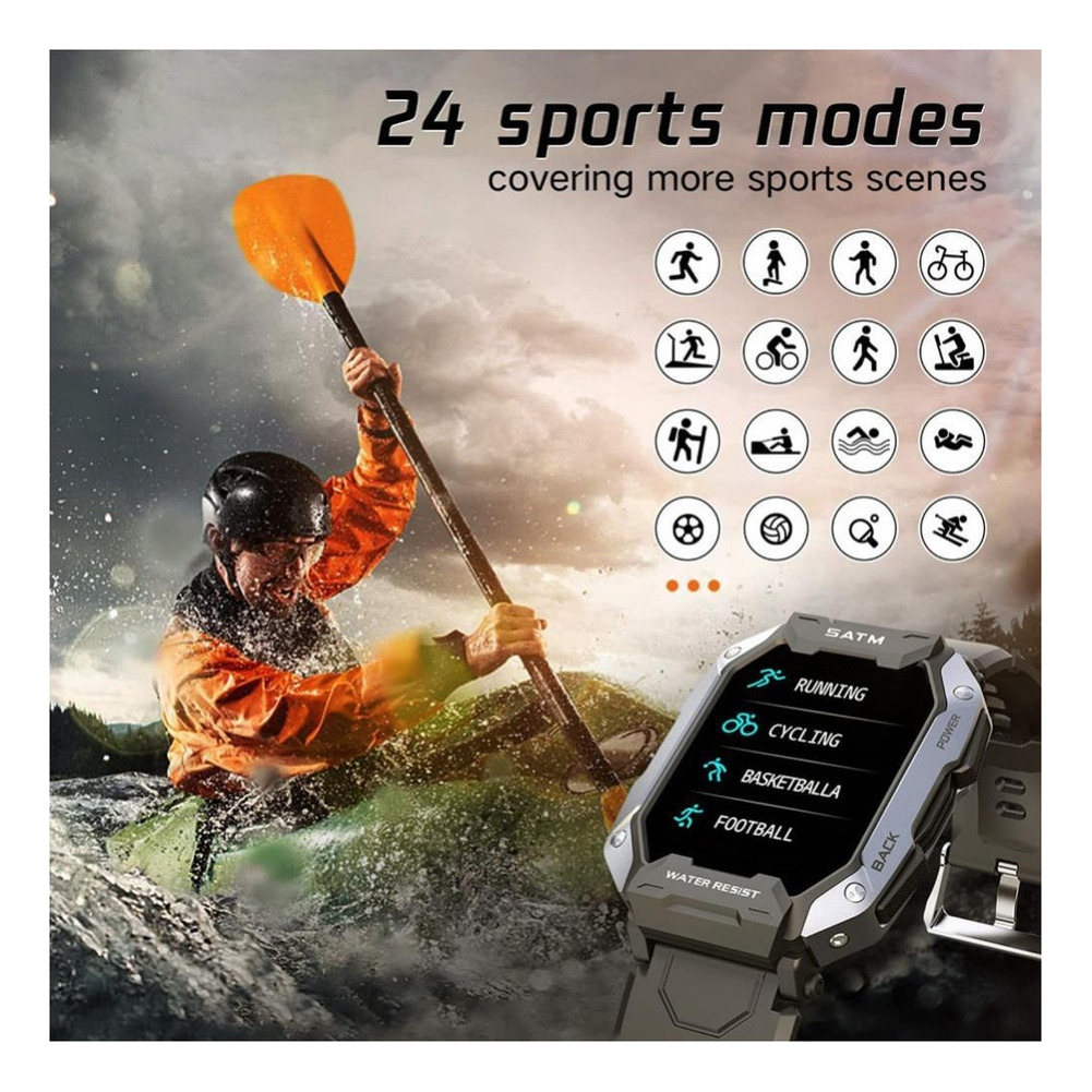 Smartwatch Militar C20 Anti-choque À Prova D'água 50m - Imagem 5