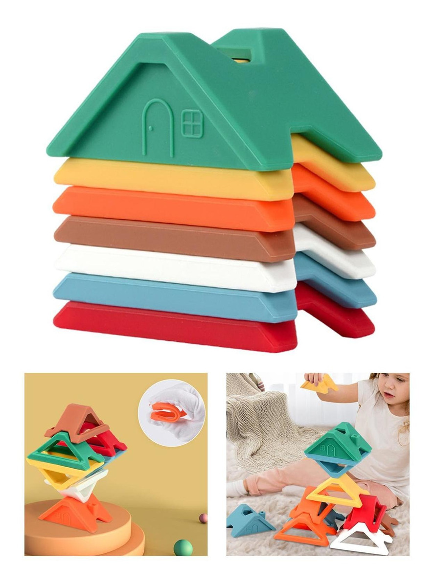 De Empilhamento De Silicone Criativos Pré-escolares Blocos - Imagem 30