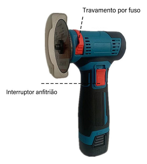 Politriz Angular Profissional 500w 220v 2 Desbaste 2 Bateria - Imagem 5