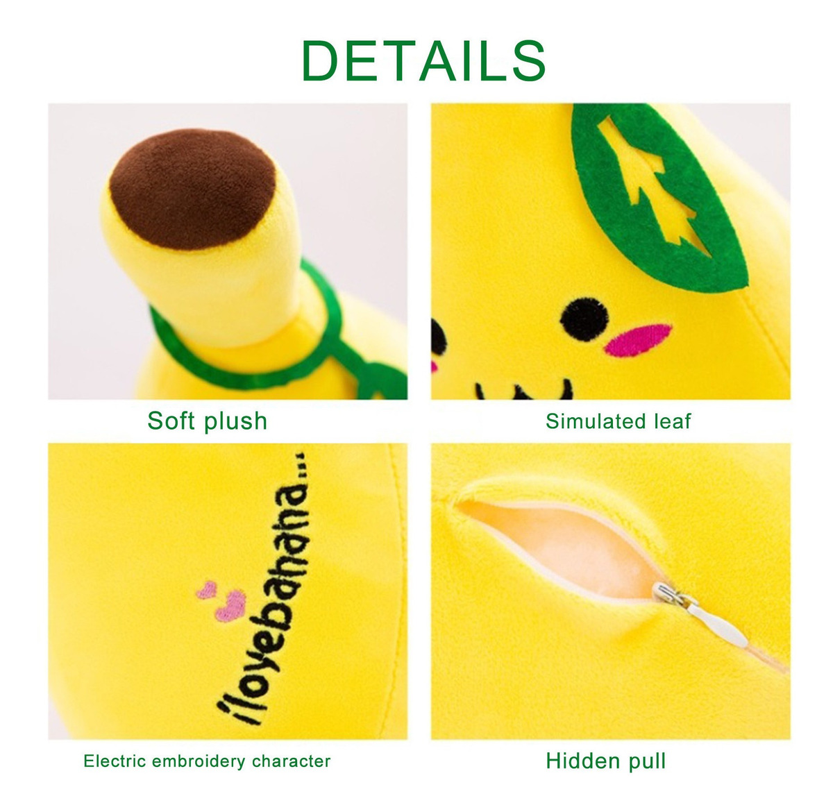 Almofada De Dormir G Cute Down De Algodão Banana Soft Fruit - Imagem 6