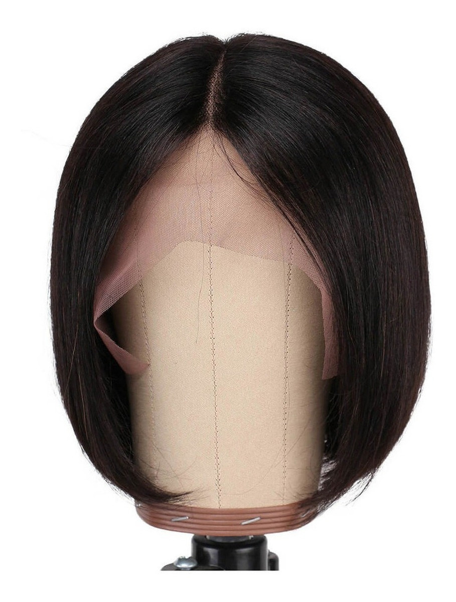 Peruca Curta Natural De Cabelo Humano 25cm #1b - Imagem 3