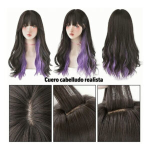 Peruca De Duas Toneladas De Cabelo Longo Cacheado Em Fibra S