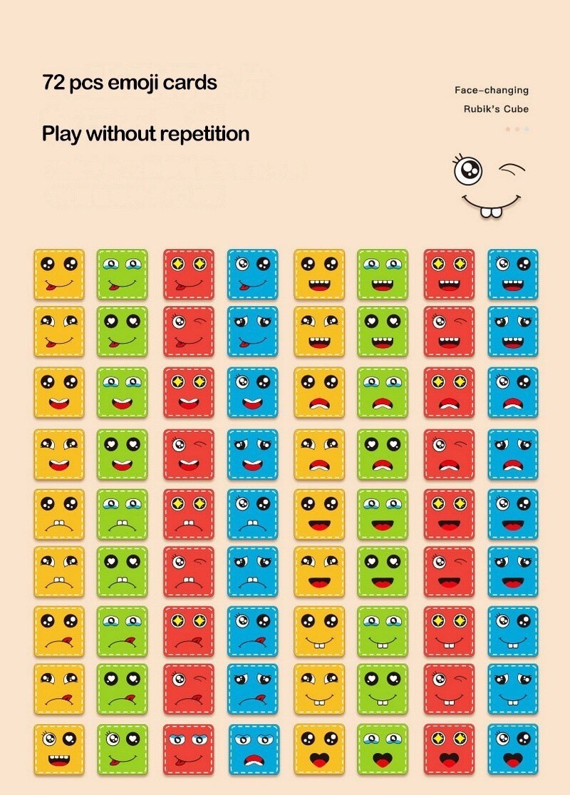 Blocos De Construção De Emoji De Madeira Brinquedo De Jogo D - Imagem 4