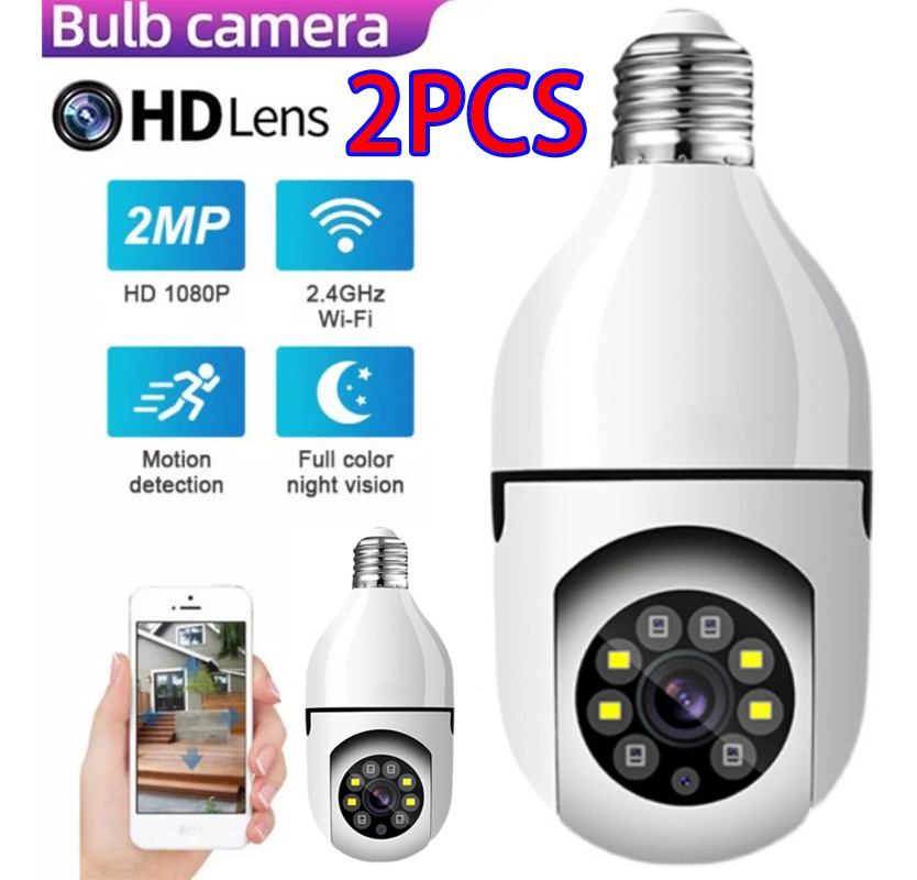 2pcs 1080p 2mp Wifi Ip Câmera De Visão Noturna 355 Graus