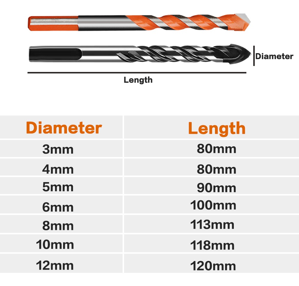 Broca 7pcs Broca 3-12mm Broca Toda Parede Madeira Ferro - Imagem 7