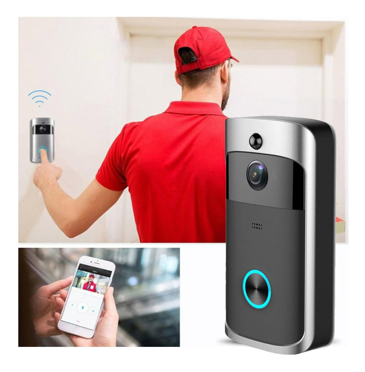 Câmera De Campainha De Vídeo Wifi, Câmera De Vídeo 720p. - Imagem 2