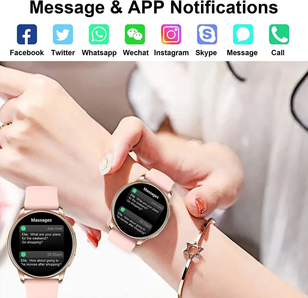 Smart Watch Atender/fazer Chamadas Para Mulheres Homens Rast - Imagem 12
