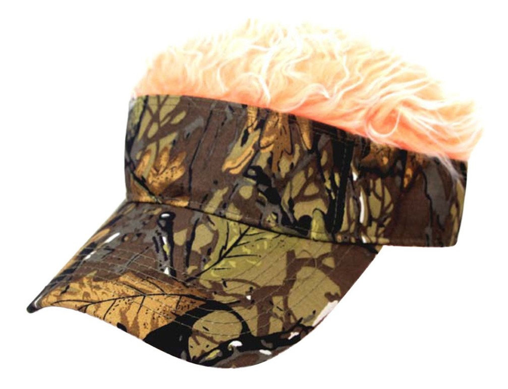 Boné De Peruca Com Peruca De Cabelo De Camufla Falsa Base Só - Imagem 10