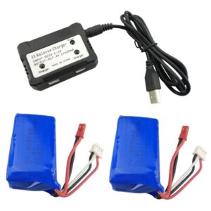 Bateria H 2pcs 7.4v 1100mah Com Carregador 2 Em 1 Para Wlto