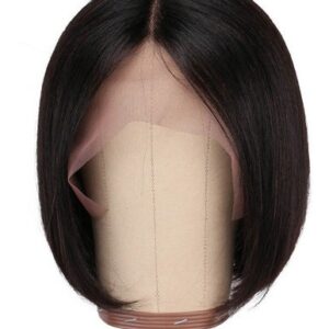 Peruca Natural Cabelo Humano Curto Bob Liso 25cm