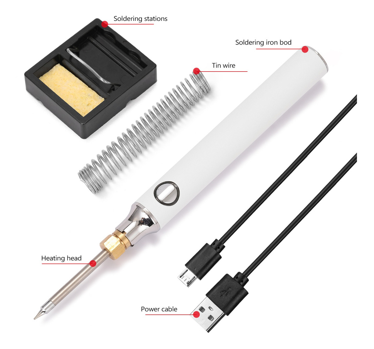 Ferro De Solda De Carregamento Usb 5v 8w Ajustável - Imagem 3