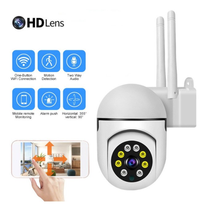Câmera Externa 5g Hd 1080p Wifi Ip Ptz Infrared 360º.